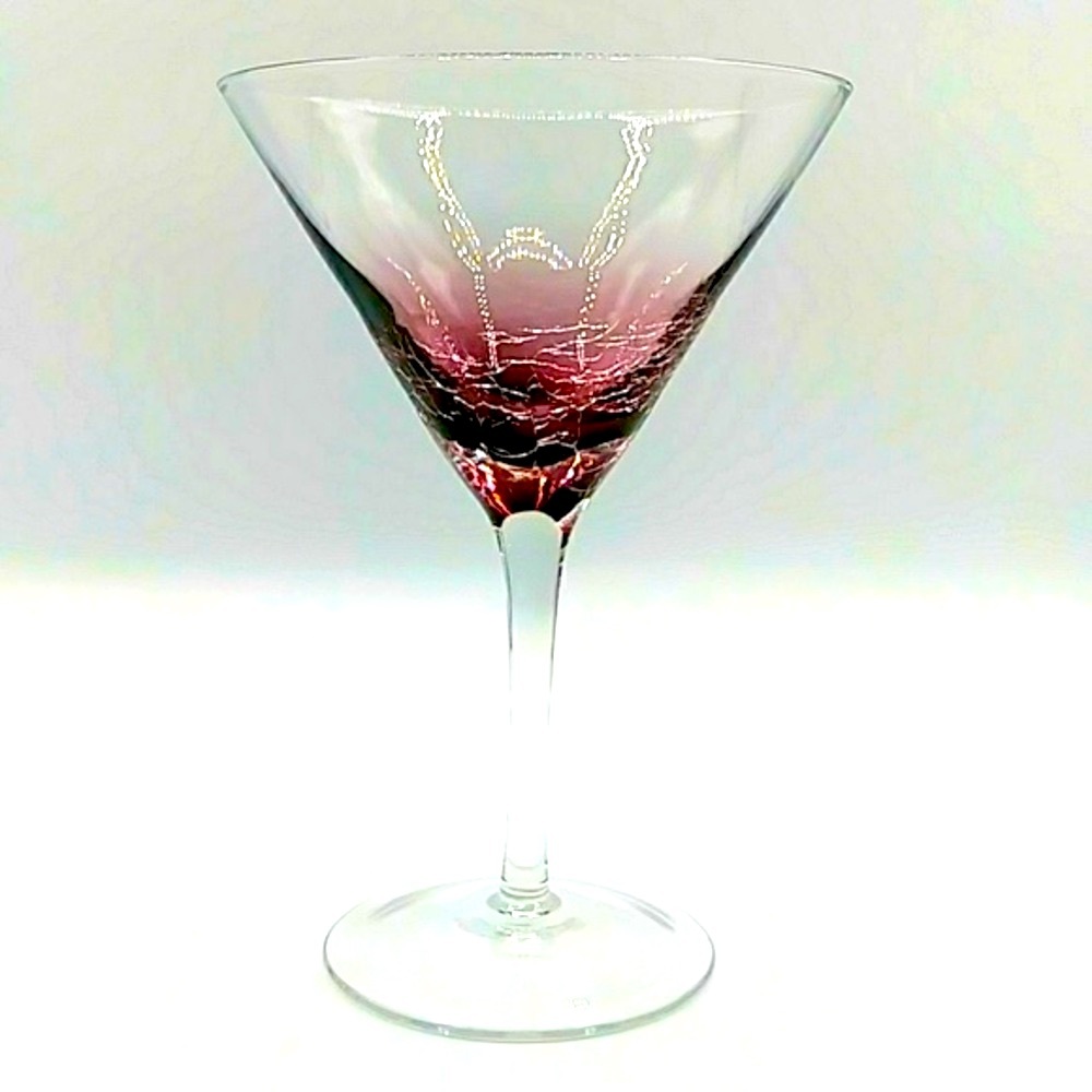 Pier 1 Purple Crackle Martini Glass. Rare Find. Discontinued Pattern